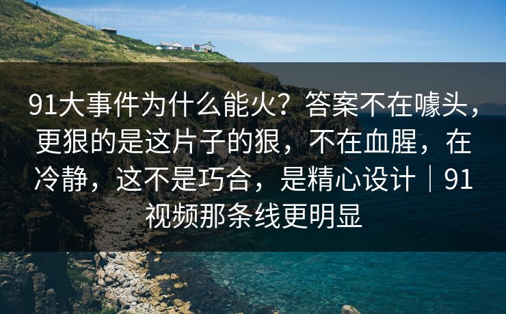 91大事件为什么能火?答案不在噱头,更狠的是这片子的狠,不在血腥,在冷静,这不是巧合,是精心设计|91视频那条线更明显